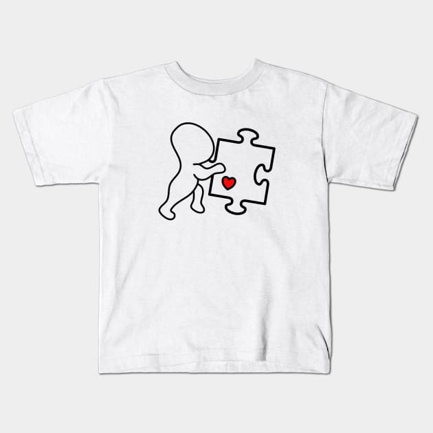 Partnerlook Couple Puzzle Heart Cute Love You Together Valentines Day Gift Kids T-Shirt by Kibo2020